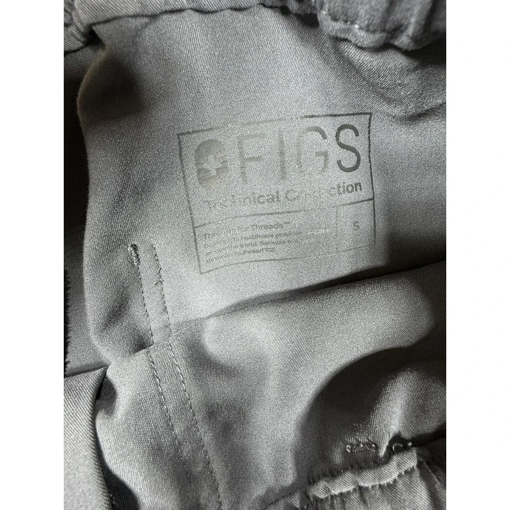 FIGS Cairo Cargo Pants‎ Mens Small Gray Scrub Button Drawstring Nurse Workwear